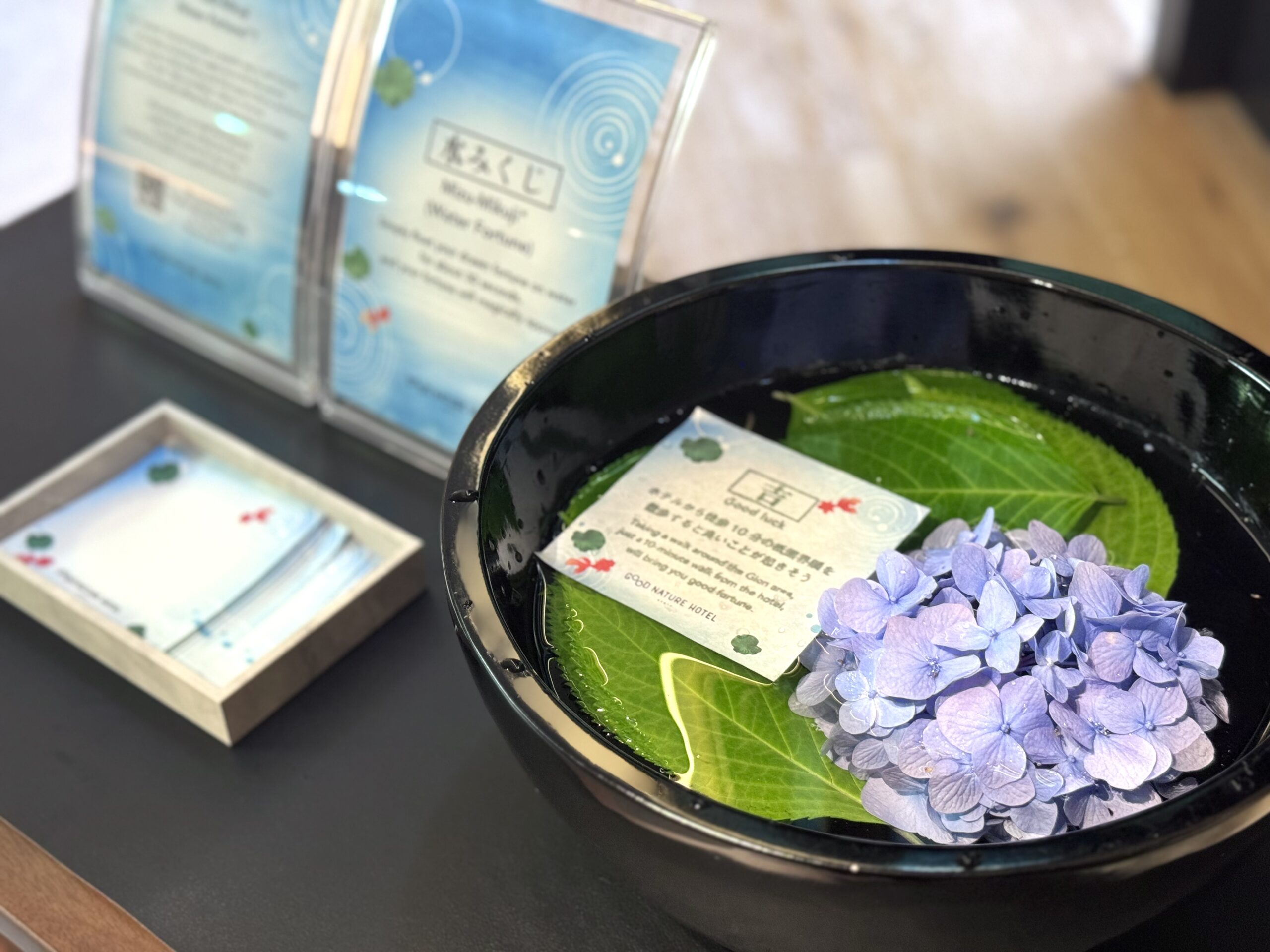 季節のおもてなし「水みくじ」開催中！